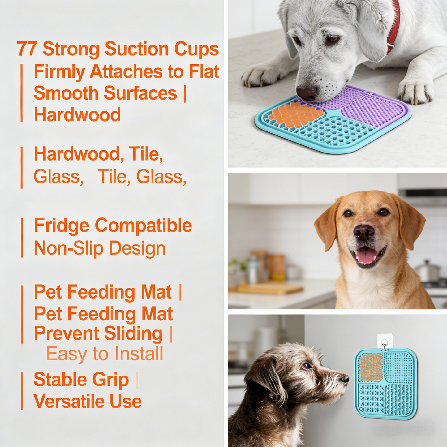 Non-Slip Silicone Slow Feeder Mat for Pets