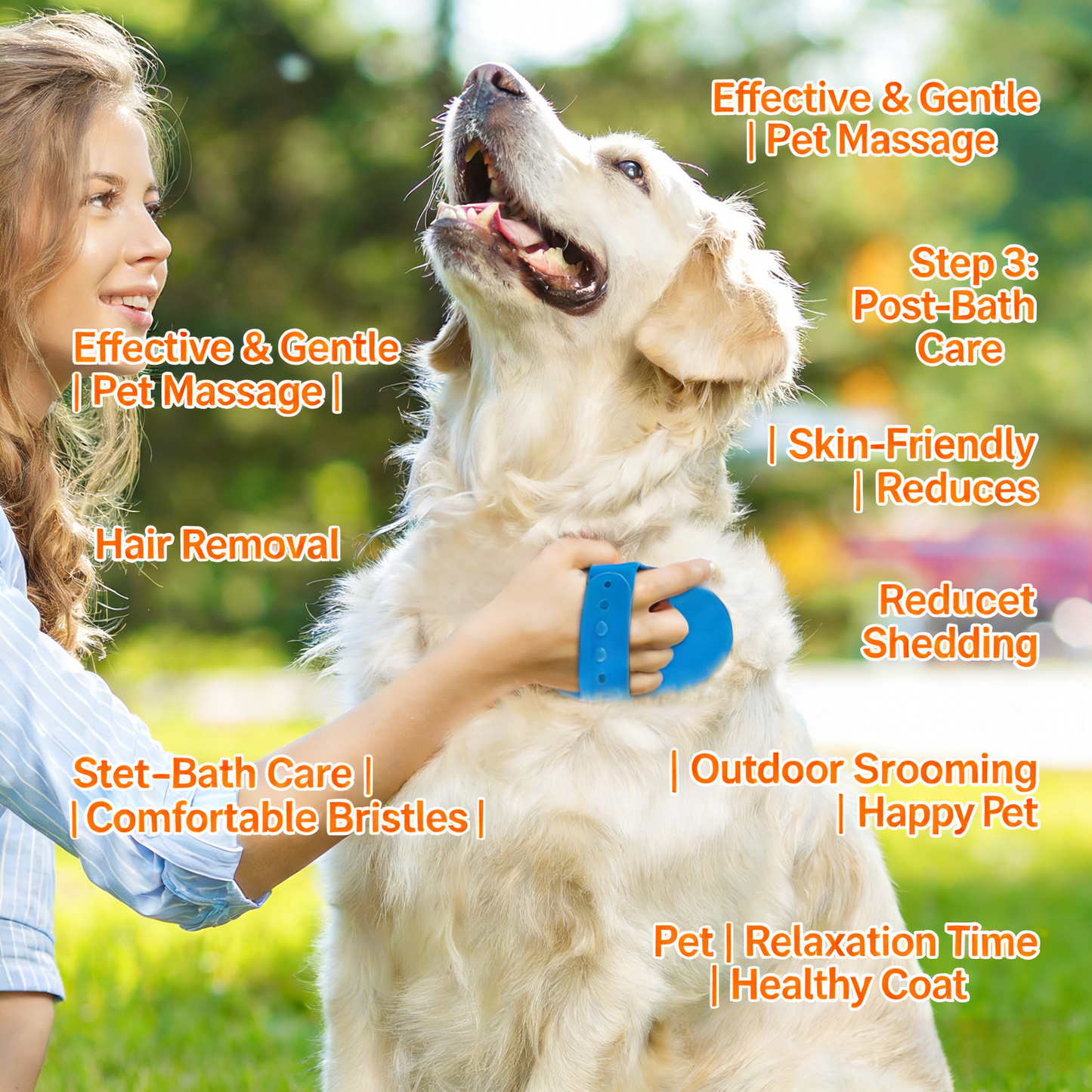 2-in-1 Pet Bath Brush & Shampoo Dispenser Kit (Turquoise/Blue)