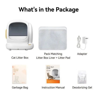 New Smart Litter Box: Quiet, Intelligent, Healthy—9 Sensors, 75L Capacity to Fit Every Cat!